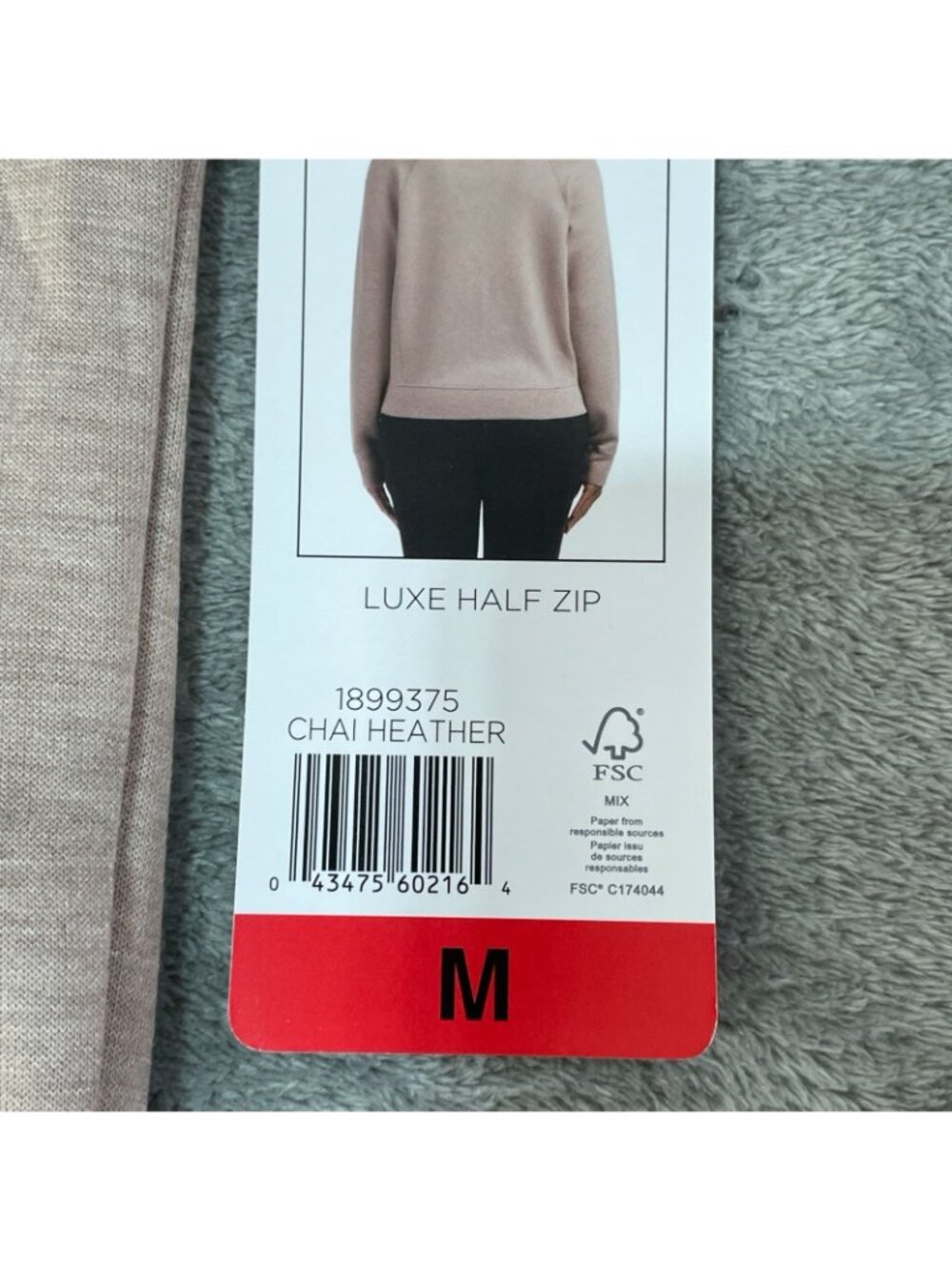 NWT Danskin Women's M Luxe Half Zip Pullover Sweatshirt Chai Heather  C1064 - Picture 11 of 12